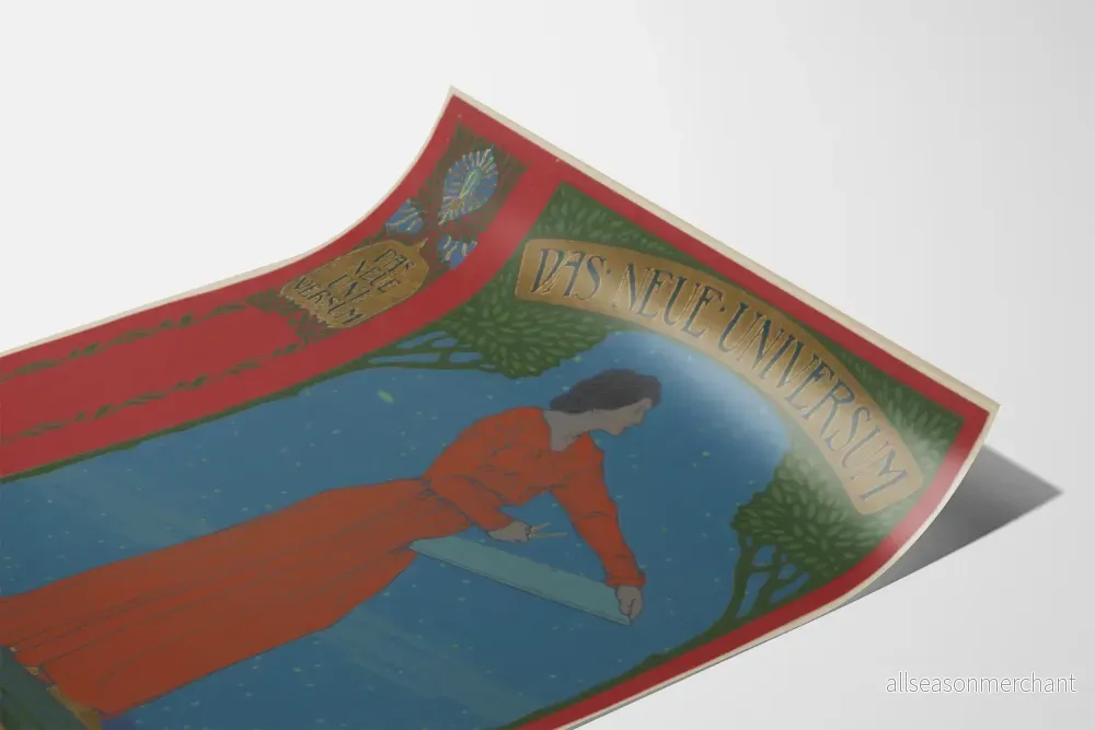 Vintage väggposter för inredning Das Neue Universum kvinna och stjärnor - Bild 3