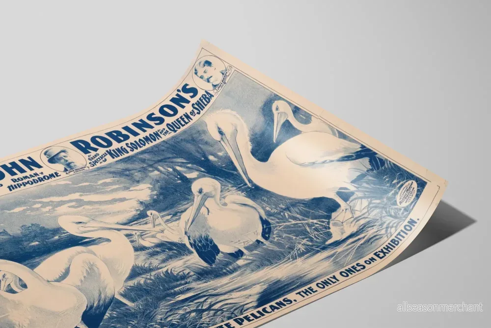 Vintageposter av John Robinsons stora cirkus med vita pelikaner - Bild 2