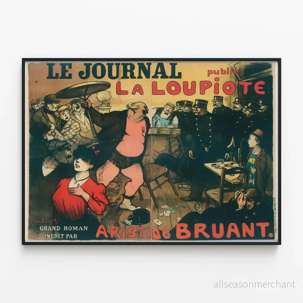 Gammal poster av Le Journal publicerar La Loupiote av Aristide Bruant Gammal poster av Le Journal publicerar La Loupiote av Aristide Bruant