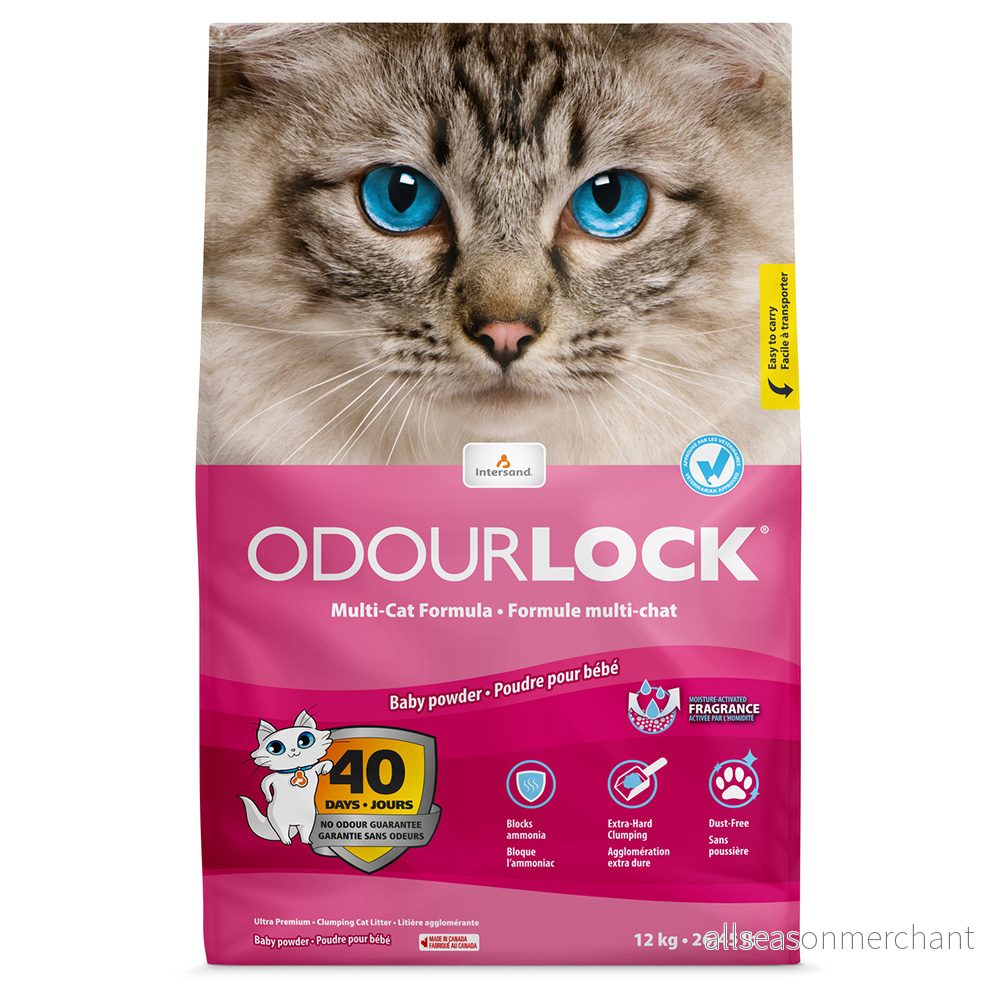 Odour Lock Baby Powder Parfymerad kattsand 12 kg 777979210128