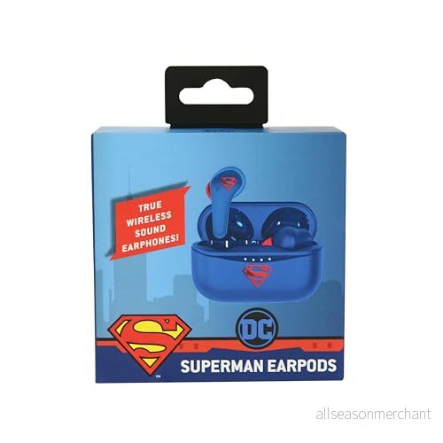 OTL Technologies Trådlösa Bluetooth V5.0 hörlurar för Superman barn med laddningsfodral. 5055371624329