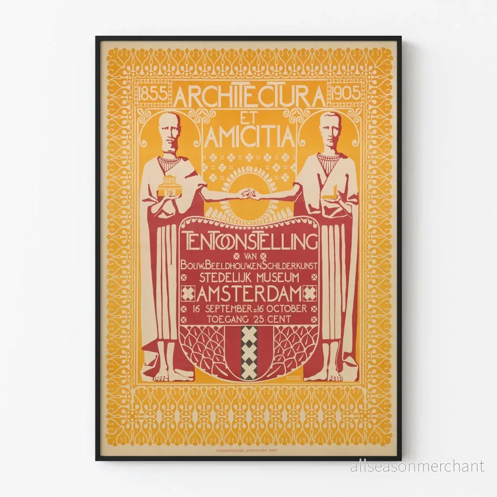 Vintageposter Architectura et Amicitia Amsterdam