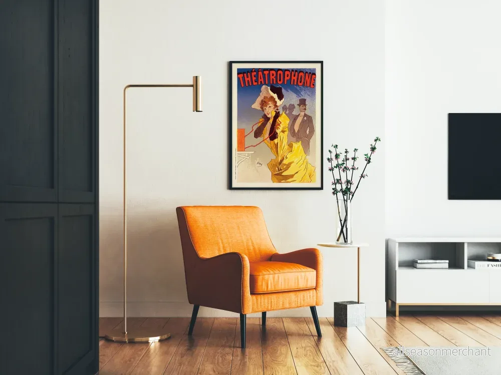 Vintageaffisch för teatertelefon i jugendstil för elegant väggdekoration - Bild 2