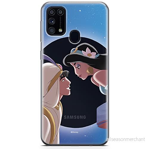 ERT GROUP mobiltelefonfodral för Samsung M31 originalt och officiellt licensierat Disney mönster Jasmine and Aladdin 001 optimalt anpassad till formen på mobiltelefonen, gedeeltelijk transparant 5904805480492