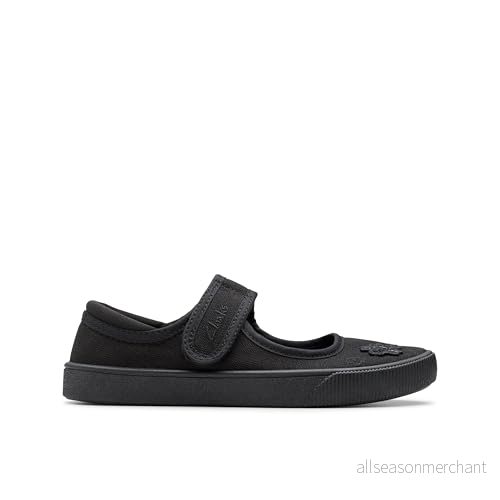 Clarks Flicka Hopper Gå uniform klänning sko, Svart läder 3 UK 5050408080130