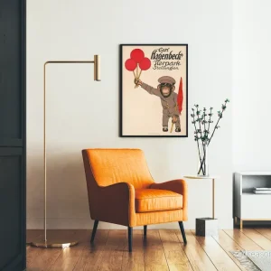 Vintageposter av Carl Hagenbeck's Tierpark Stellingen med uniformerad schimpans - Bild 2