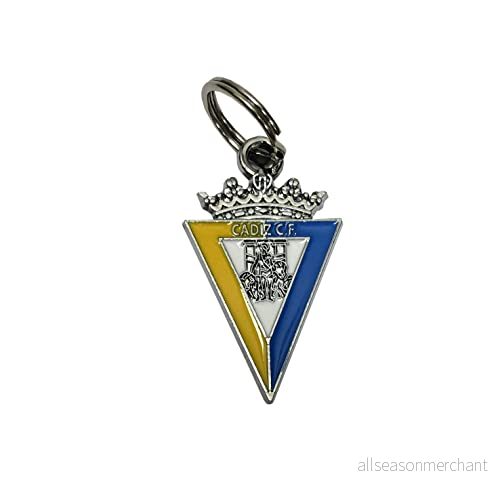 CÁDIZ CF identifierande plåt för hund, identifieringsplatta, anpassad Cadiz, husdjur, Silver, Blå och gul, officiell produkt av (CyP Brands). 8426842087351