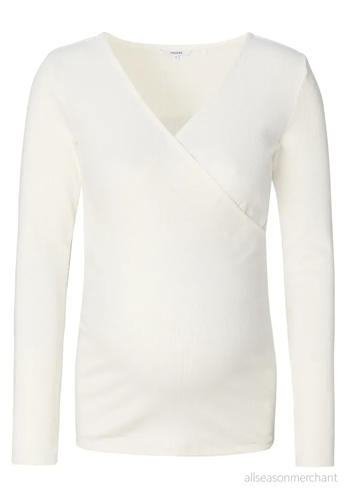 Noppies dam Sara Nursing Rib Top Ls T shirt, kräm, XXL 8719788861568