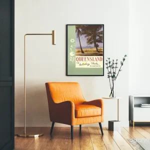 Vintageposter Queensland, den australiensiska semesterresmålet - Bild 2