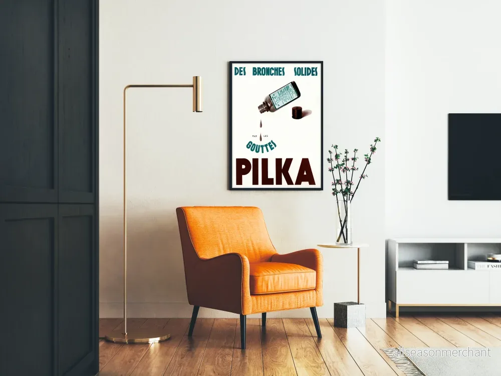 Vintage reklamposter Gouttes Pilka för starka luftvägar - Bild 2