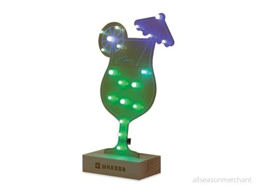Whadda lödbyggsats, XL kretskort, cocktail, med trähållare, utbildnings och kreativ MINT byggsats 5410329751517