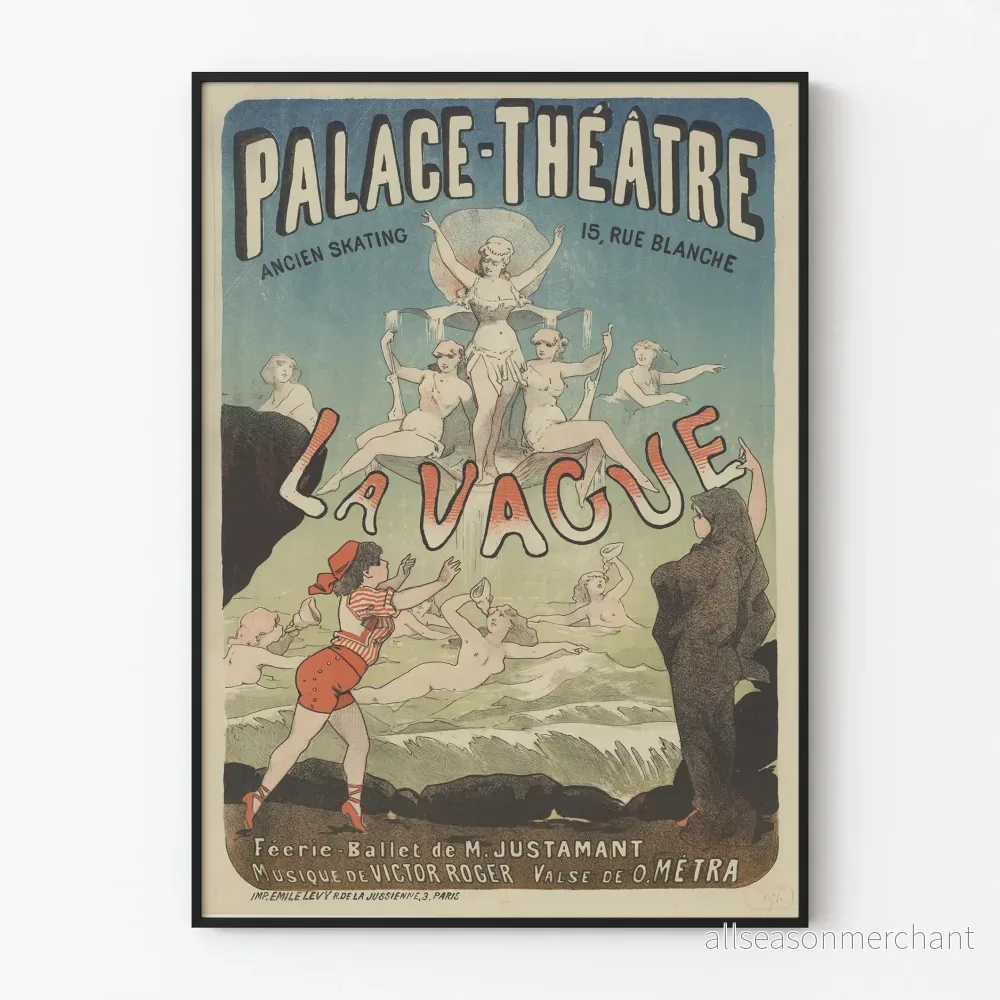 Vintageposter för Palace-Teatern La Våg, 15 Rue Blanche
