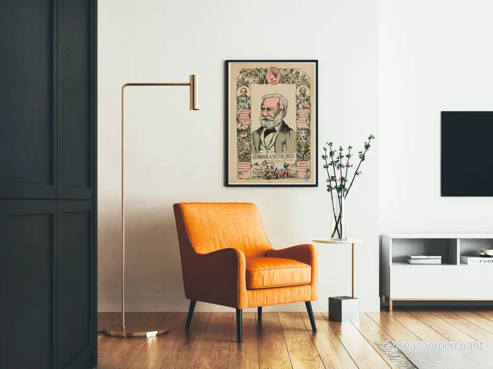 Poster till minne av Victor Hugo - Vintage litterär väggdekoration - Bild 2