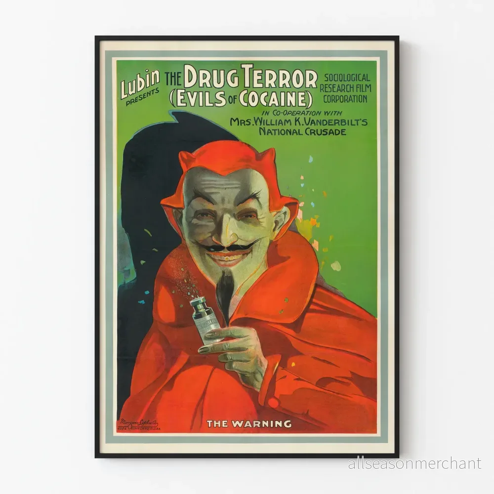 Vintageposter The Drug Terror – Retro väggdekoration mot droger