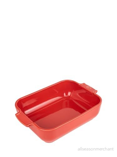 Peugeot rektangulär ugnsform Appolia 25 cm av keramik, röd I 20 till 250 C temperaturbeständig premium med hög kant perfekt för 24 personer 4006950060091