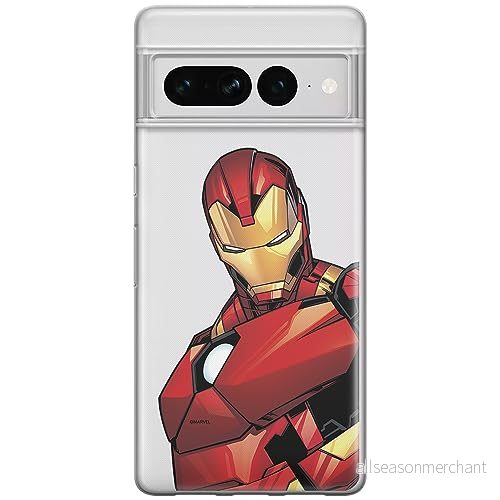 ERT GROUP mobiltelefonfodral för Google PIXEL 7 PRO originalt och officiellt licensierat Marvel mönster Iron Man 005 optimalt anpassad till formen på mobiltelefonen, gedeeltelijk transparant 5905795179823