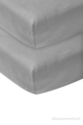 Meyco Baby Uni underlakan 2 pack för vaggan (lakan med mjuk jerseykvalitet, tillverkad av 100% bomull, perfekt passform tack vare resår runt om, mått: 40 x 80 / 90cm), ljusgrå 4054703632057