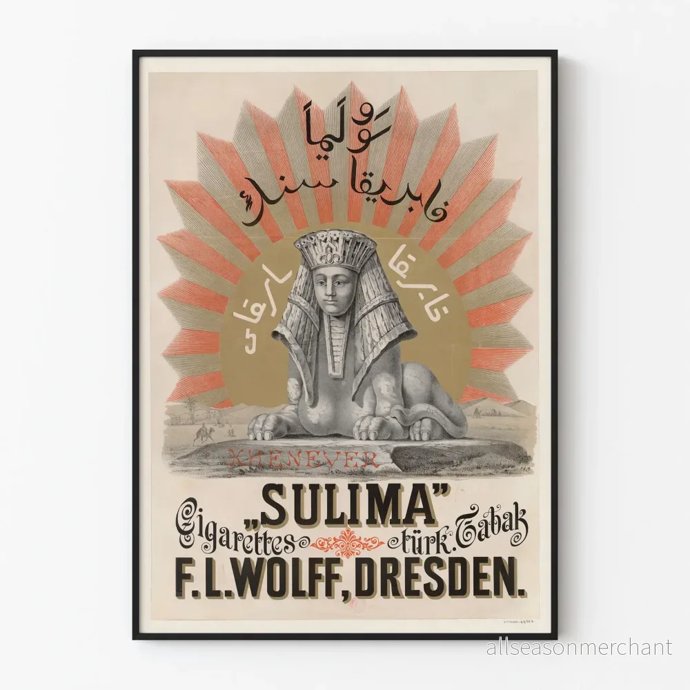Vintageaffisch för Sulima reklam för turkiska cigaretter