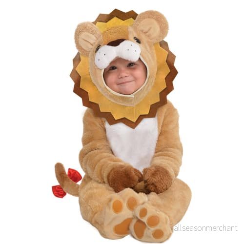 Amscan babydräkt litet lejon, djurkung, karneval, temafest beige 06 månader 13051642396