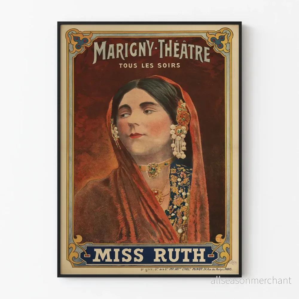 Vintageposter Miss Ruth på Marigny-teatern
