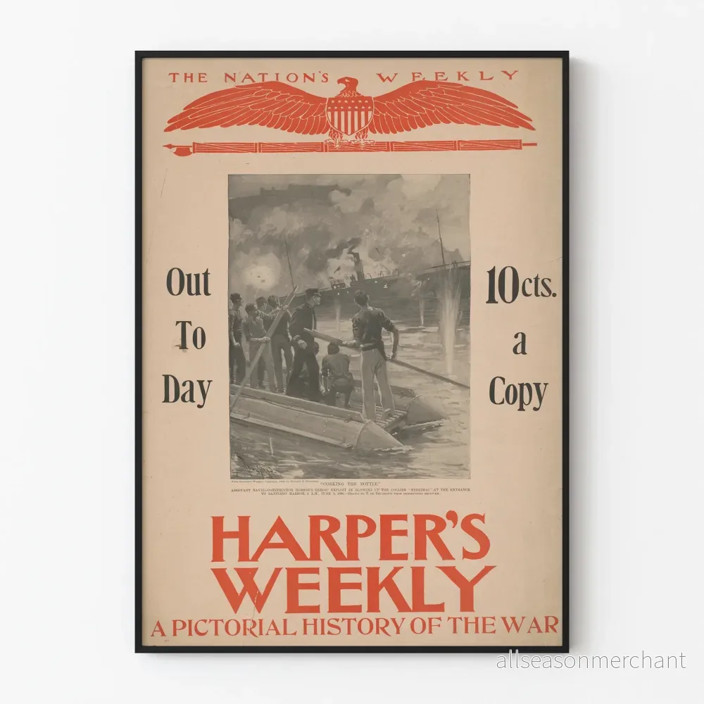 Vintageaffisch Harper's Weekly Illustrerad Krigshistoria