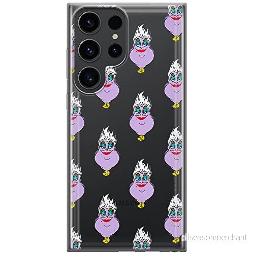 ERT GROUP mobiltelefonfodral för Samsung S23 ULTRA originalt och officiellt licensierat Disney mönster Ursula 003 optimalt anpassad till formen på mobiltelefonen, gedeeltelijk transparant 5905511463205
