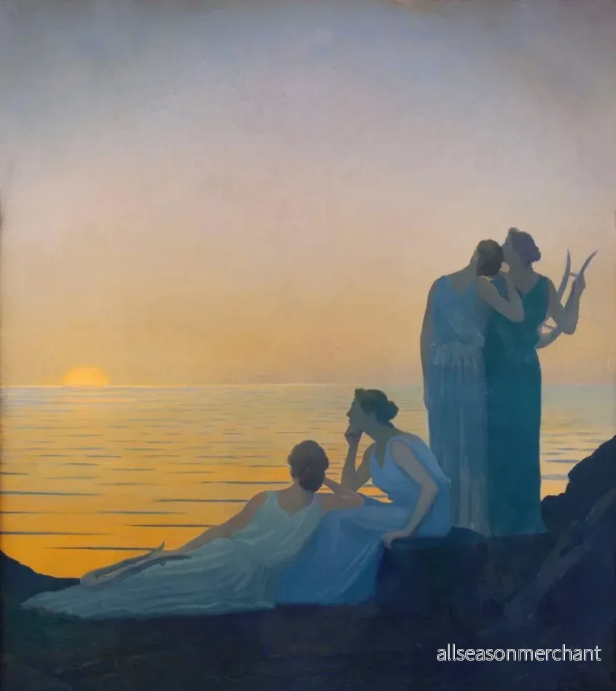 Målning Kväll antik - Alphonse Osbert | Konsttryck - Bild 2