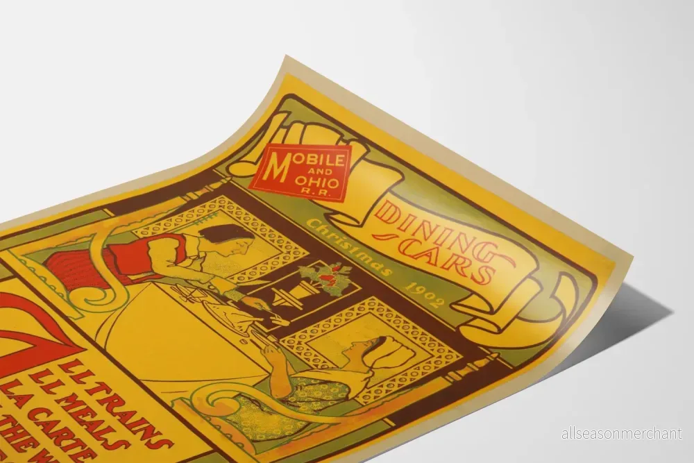 Vintageposter för Mobile and Ohio R.R. matvagnar, julen 1902 - Bild 3