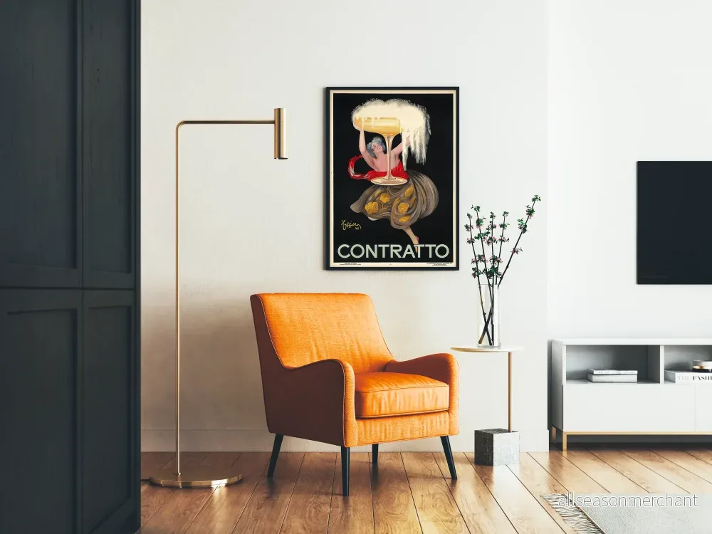 Vintageposter Contratto Champagne - Elegant Väggdekoration - Bild 2