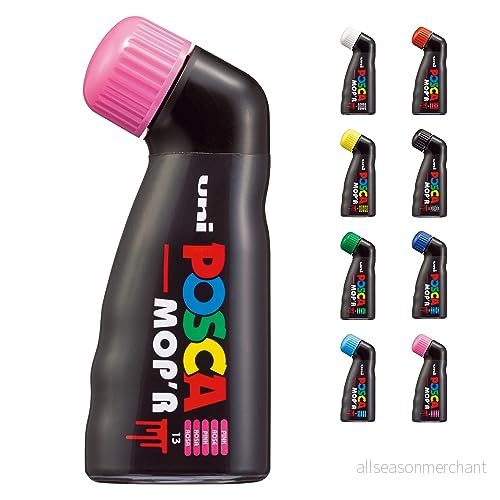 POSCA Uni Mitsubishi Pencil MOP'R Märkpenna XXL rund spets 3 19 mm ergonomisk form, halvstyv kropp vattenbaserad färgmarkör alla underlag rosa 4902778284223