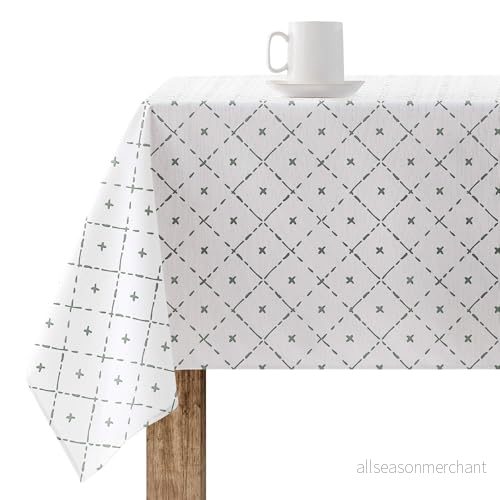 BELUM Mantel Hule Fläckfri Resinerad 200x140cm Dukduk Rektangulärt bord i olika mått Bordsskiva Kök 8434563822847