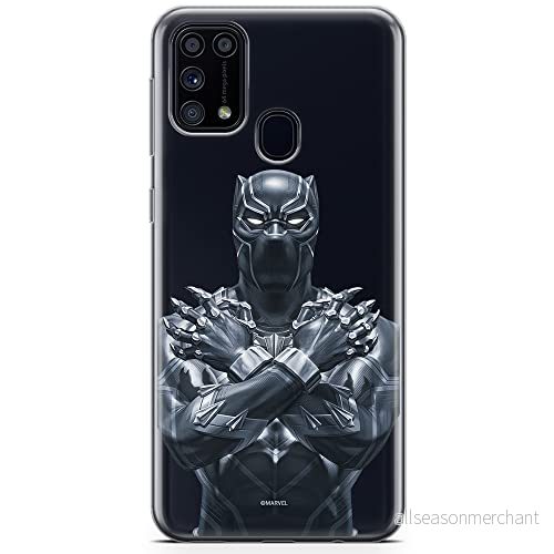 ERT GROUP mobiltelefonfodral för Samsung M31 originalt och officiellt licensierat Marvel mönster Black Panther 012 optimalt anpassad till formen på mobiltelefonen, gedeeltelijk transparant 5904805481192