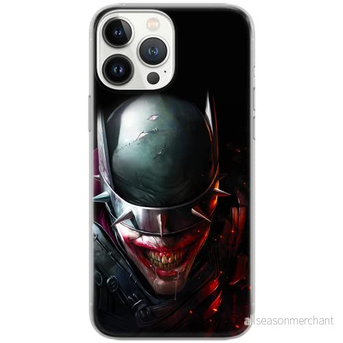 ERT GROUP mobiltelefonfodral för Iphone 13 PRO originalt och officiellt licensierat DC mönster Batman Who Laughs 002 Vit optimalt anpassad, fodral tillverkad av TPU plast 5903932877328