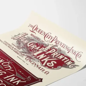 Vintageposter Queen City Printing Ink Co. Skarp röd - Bild 3