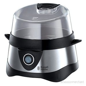 Russell Hobbs äggkokare [testvinnare, 1 7 kokta eller 3 ångade ägg till punkten] rostfritt stål (inklusive ånginsats, automatisk avstängning, pip, BPA fri, mätkopp) 14048 56 5038061025422