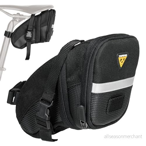 TOPEAK Aero Wedge Pack Strap sadelväska rem sadelstöd bakljus cykel vägcykel MTB, 1500007, medium storlek svart 4712511825893