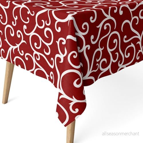 ECOMMERC3 fläckbeständig bordsduk för rektangulärt bord storlek 200 x 140 cm extra mjuk och vattentät vinröd 8435767366694