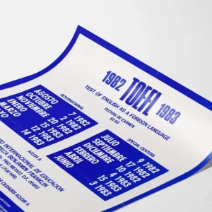 Vintageposter TOEFL 1982-1983 - Tentamenskalender i engelska - Bild 3