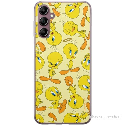 ERT GROUP mobiltelefonfodral för Samsung A14 4G/5G originalt och officiellt licensierat Looney Tunes mönster Tweety 010 optimalt anpassad till formen på mobiltelefonen, fodral tillverkad av TPU plast 5905511831233