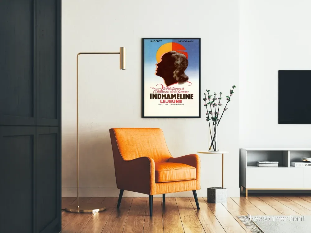 Vintageposter av Indhameline Lejeune för kvinnlig väggdekoration - Bild 2