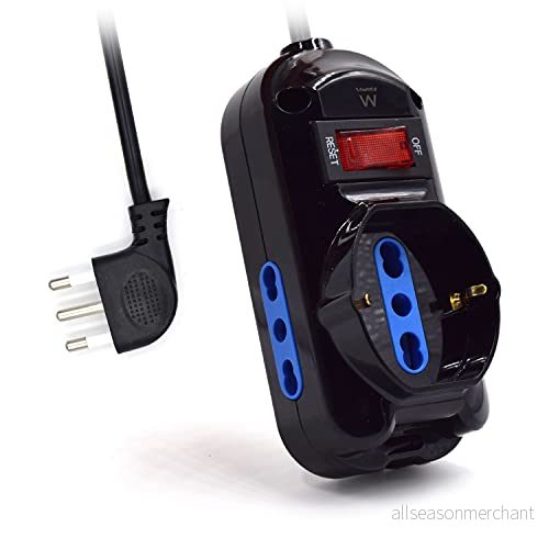 3 sits grenuttag, eluttag med uttag (1 Schuko/tyska + 2 italienska 10A/16A) italiensk kontakt 10A 250 V/2500 W effekt 1,5 m kabel, vinklade till 45 8054392610462