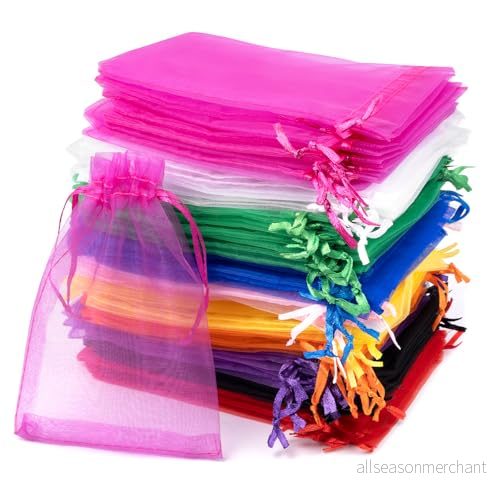 Carehabi 50 stycken organzapåsar färgglada 7 x 9 cm presentpåsar organza smyckespåse bröllopsväskor lavendelpåsar bröllopsföredragning festivalfest flerfärgad 658358887820