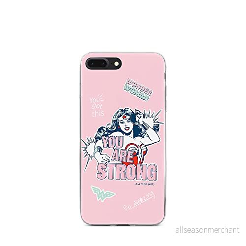ERT GROUP mobiltelefonfodral för Apple Iphone 7 PLUS/ 8 PLUS originalt och officiellt licensierat DC mönster Wonder Woman 025 Vit anpassad till formen på mobiltelefonen, fodral tillverkad av TPU plast 5903932930634