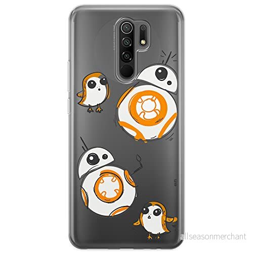 ERT GROUP mobiltelefonfodral för Xiaomi REDMI 9 originalt och officiellt licensierat Star Wars mönster BB 8 010 optimalt anpassad till formen på mobiltelefonen, gedeeltelijk transparant 5903040293669