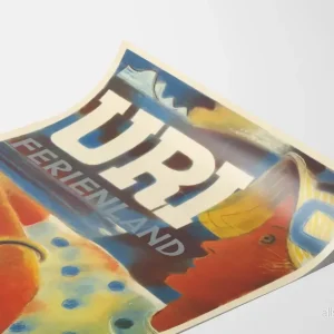 Vintageposter Uri Ferienland, dekorativ illustration av schweiziska semester - Bild 3