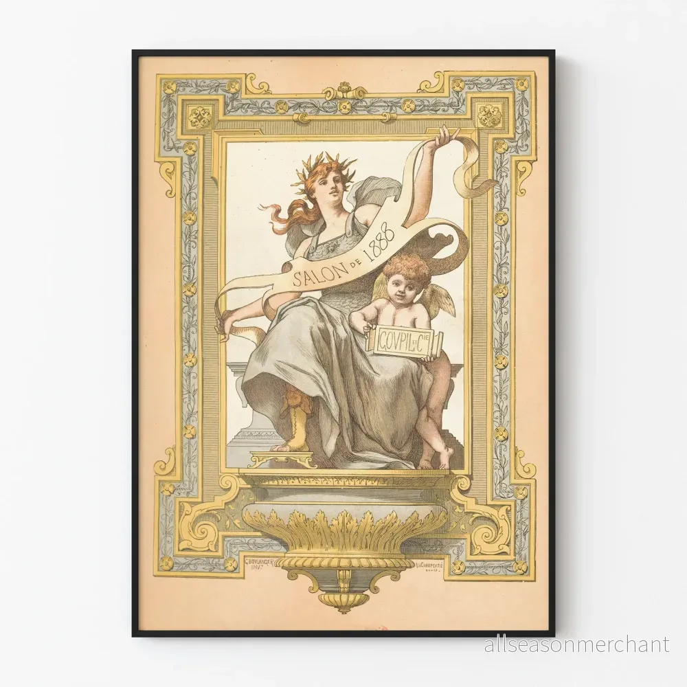 Vintageaffisch från salongen 1888 - Konstnärlig klassisk väggdekoration