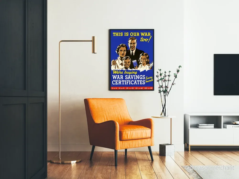 Vintage mobiliseringsposter för krigsbesparingscertifikat - Bild 2