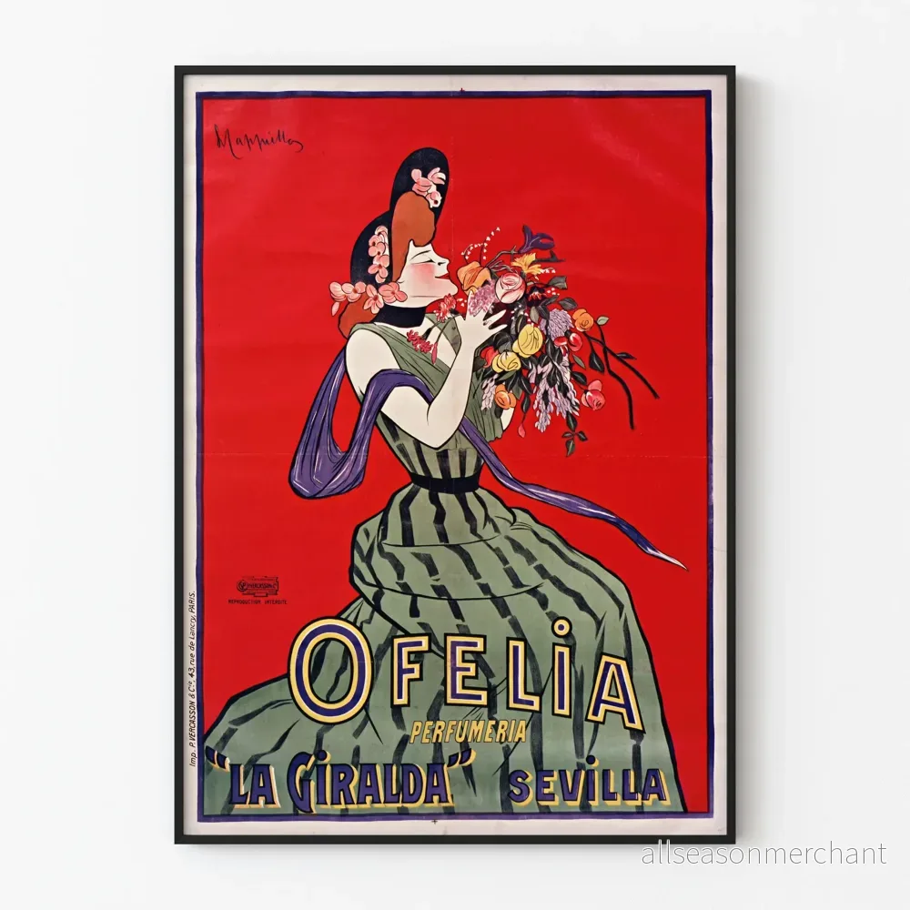 Vintageposter Ofelia Perfumeria La Giralda Sevilla väggdekoration