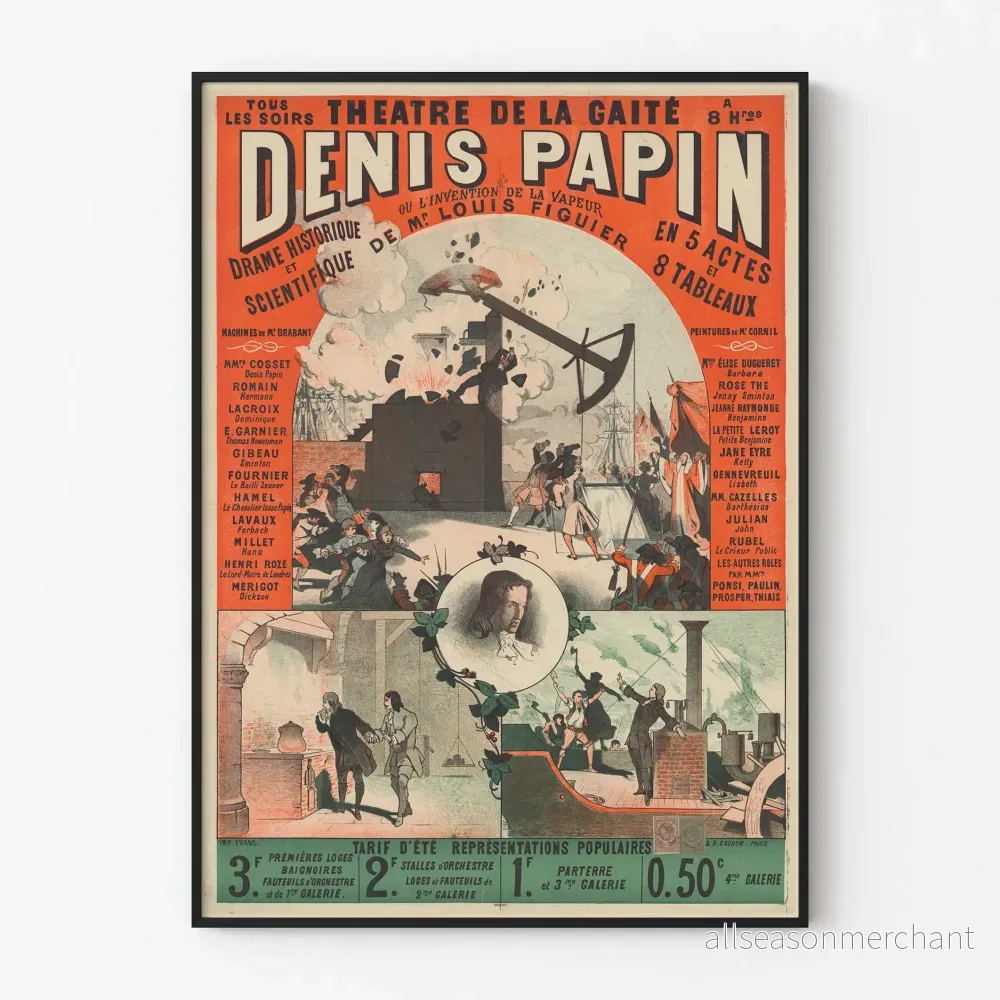 Teateraffisch Denis Papin - Historisk och vetenskaplig drama