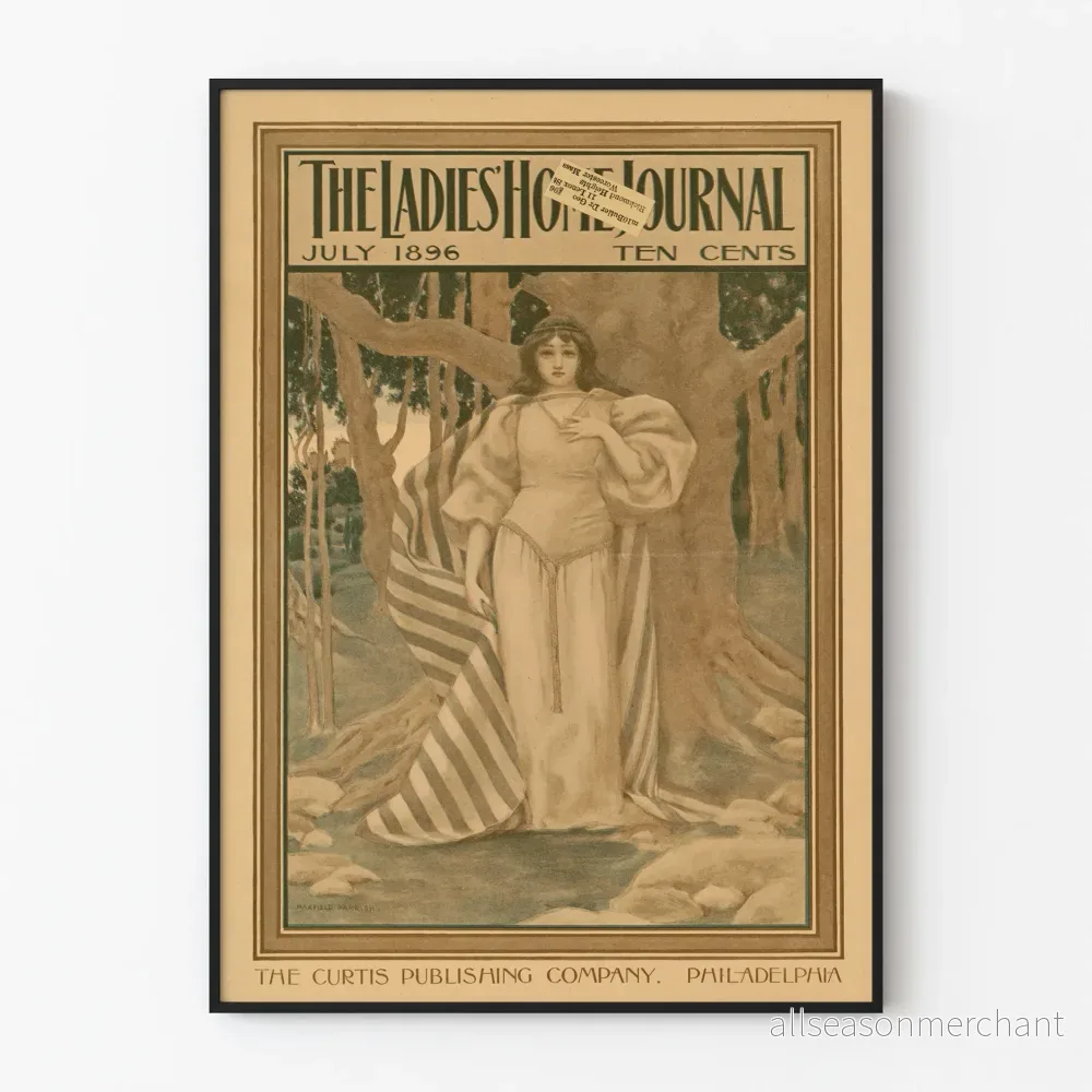 Vintageposter The Ladies' Home Journal juli 1896 stil Maxfield Parrish